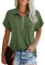 Datuhao Oberteile Damen Sommer Locker Elegant Funktions T-Shirt Wandern Mit Flügelärmel Bluse Weit Kurzarm Longbluse Lässig Grosse Grössen Edel Shirtblusen