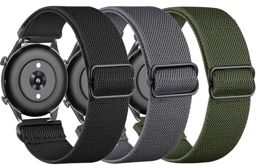 TUCOMO 3 Stück Elastische Nylon Armband Kompatibel mit 22mm Amazfit Bip 6/Bip 5/ GTR 4/GTR 3/GTR 3 Pro/GTR 2/2e/GTR 47mm, Loop Dehnbares Uhrenarmband für Amazfit Balance/Cheetah Pro Herren Damen