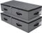 Faltbare Unterbett Aufbewahrungsbox mit Kunststoff-Stützfutter,Decken Kleidung Tröster Aufbewahrungsbehälter Organizer für Schlafzimmer und Schrank, 90×42×18cm, schwarz grau, 2PCS
