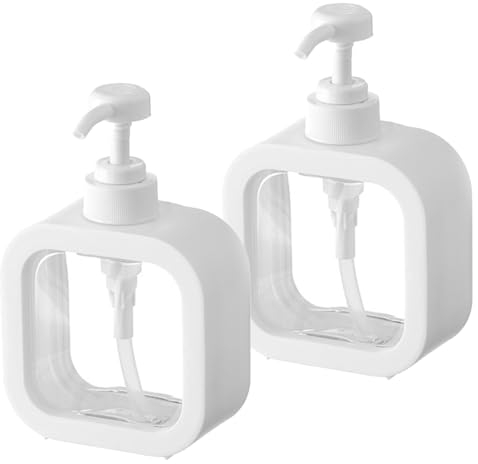 Roysmart Juego de 2 dispensadores de jabón, dispensador de gel de ducha, 300 ml, dispensador de jabón transparente, dispensador de bomba para ducha, botellas de champú de plástico transparente,