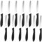 LAZAHOME Brotmesser mit Wellenschliff，Brötchenmesser Set 12-teilig，Professionelles Brotmesser aus Edelstahl，Scharf Bäckermesser，23.2 cm Klinge，Komfortabler Griff，Für verschiedene Brotsorten，Schwarz