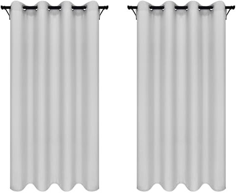 Voppi Fertigvorhänge 140 x 230 cm 2er Set elegant weiß schöne unifarbene Dekovorhänge halbverdunkelnde Vorhänge für Haus Fenster