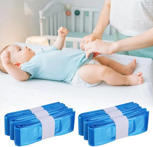 BFXMV Nappy Bin Liners, Nappy Refill Bags Compatible with Tommee Tippee, Angelcare, Spross Diaper Refill, Odor Lock and Germ Protection, Diaper Pail Refill Bags(Blue 6pcs)
