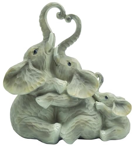 The Leonardo Collection Ellie & Family Affection Elephant Decor Figurine | Affectionate Theme, Elegant Finish, Display Ready Piece, Artistic Accent, Ideal for Home Decor, Thoughtful Present