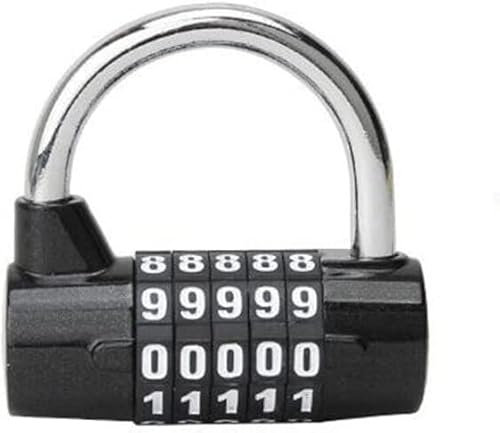 CHFYIJYHM Candado de código Candado de combinación Candado Candado Cerradura escolar Contraseña codificada de 5 dígitos Combinación de grillete ancho Combinación de números de dígitos Contraseña de vi