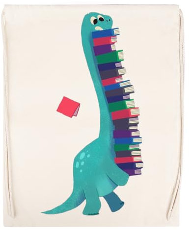 Ameretee Buch-Dinosaurier Beige Turnbeutel Sport Unisex