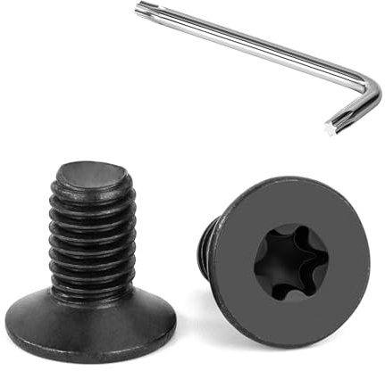 Tunejoy Vis à Tête Fraisée Torx M8 x 16 mm Noir Vis à Six Pans Creux en Acier Inoxydable A2 V2A à Tête Fraisée Métaux avec Clé T40 Filetage Complet 20 Pièces