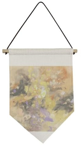 no/no Herbst-Ölgemälde, Kunst, Stillleben, Blume, Leinwand, Flagge, hängende Wandkunst, Dekor-Banner