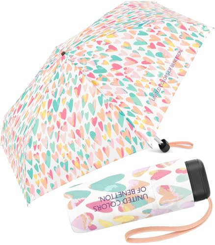 Benetton Taschenschirm Ultra Mini Flat Aquarell Hearts - multicolor