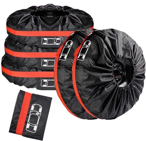 GBKDQQ Juego de 5 fundas protectoras para neumáticos de 19 a 23 pulgadas, funda impermeable para neumáticos de coche, funda lavable para transporte limpio y almacenamiento seguro, diámetro de 80 cm