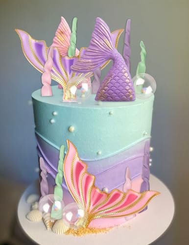 Meer Kuchen Topper Unter dem Meer Kuchen Dekoration Muschel Kuchen Topper Meerjungfrau Schwanz Kuchen Topper Meerjungfrau Party Supplies