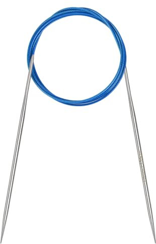 Coopay Rundstricknadeln 3,0mm, Stricknadeln Rundstricknadel 120cm aus Edelstahl mit Flexiblem Kabel, feste Metall-Rundstricknadel für Dicke & Feine Wolle Stricken Socken, Pullover, Handschuhe, Schal