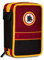 Seven AS Roma Astuccio Scuola 3 Zip Calcio, Rosso, Portapenne Triplo Scomparto Completo Di Penne, Matite, Colori, Scuola Elementare, Bambino