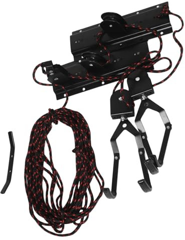 Abaodam Fahrradlift Mit Seilzug 20 Kg Traglast Wandmontage Fahrradhalter Aus Schwarzmetall Für Garagen Deckenaufbewahrung