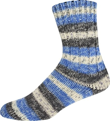ONline Supersocke 6-fach Sort. 384 Merino-Color 150g 3160 - blau/schwarz/weiß/grau