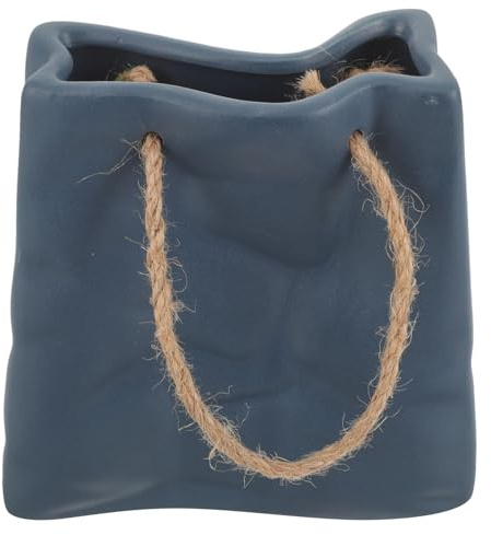 Toyvian Moderne Handtaschenförmige Keramikvase in Navy Einzigartige Dekoration und Tischmittelstück für Büro und Bankett Kreative Blumenarrangement Vase