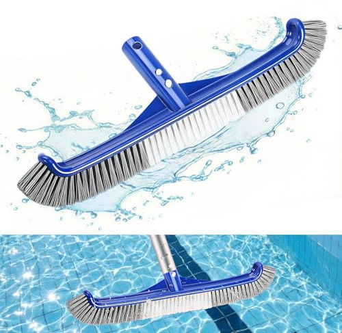 Cepillo Piscina, 43cm Cabezal de Cepillo para Piscina, Cepillo Piscina Paredes, Cepillos de Limpieza para Piscinas con EZ-Clip para Paredes, Azulejos y Suelos (A)