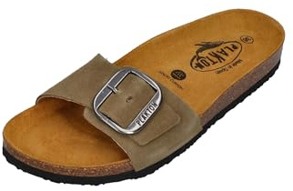 PLAKTON Damen Pantoletten BIS 3 181018 light khaki, Größe:42 EU