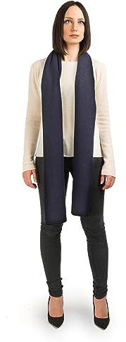 Dalle Piane Cashmere - Breiter schal aus 100% Kaschmir - Made in Italy - für Frau, Farbe: Blau, Einheitsgröße