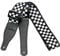 BestSounds Checkered Gitarrengurt & Echtes Leder endet Gitarrenschultergurt, geeignet für Bass-, Elektro- und Akustikgitarren (schwarz und weiß kariert)