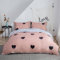 Morbuy Parures de Lit Sets, Parure de Lit pour avec Imprimé Coton/Polyester Multicolore 3 Pièces 1x Housse de Couette et 2 Taies d’Oreillers (220x240cm, Coeur Noir)