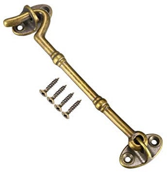 sourcing map 4.7 Cabin Hooks Eye Latch Door Gate Swivel Window Brass Hook with Mounting Screws Antique Bronze 1pcs