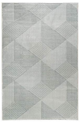 Esprit Home I Kurzflor Teppich aus Polyester und Polypropylen I Velvet Groove I Mint Grau | (120 x 170 cm)