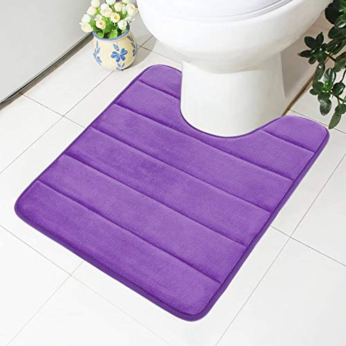Homaxy - Memory Foam Badvorleger - rutschfeste Rückseite - Weich - Wasserabsorbierend - für WC und Badezimmer - Memory Foam - Lila - 50 x 60 cm