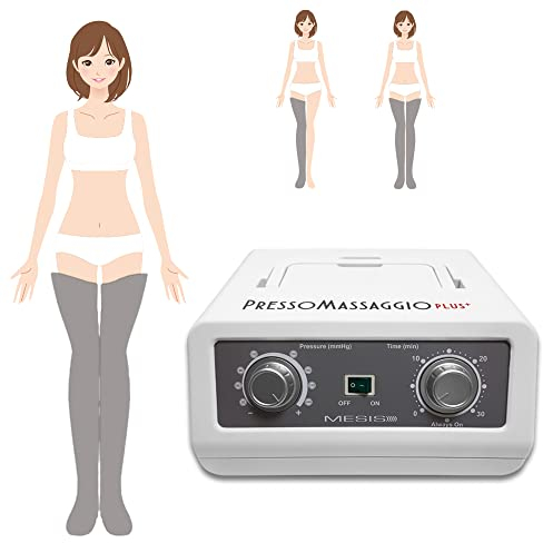 MESIS Pressothérapie appareil de massage PressoMassaggio Plus+ (avec 2 bottes) | Drainage Lymphatique | À usage domestique et professionnel