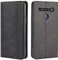 HualuBro Handyhülle für LG K51S Hülle, LG K41S Hülle, Retro Leder Stoßfest Klapphülle Schutzhülle Handytasche LederHülle Flip Case Cover für LG K51S Tasche, Schwarz