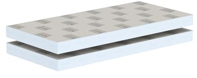 LUX ELEMENTS Bauplatte Fertig zum Verfliesen 125 x 60cm 2 Stk. I Hartschaumplatte 80mm aus expandiertem Polystyrol mit Spezialmörtel Beschichtung I Schimmelresistent
