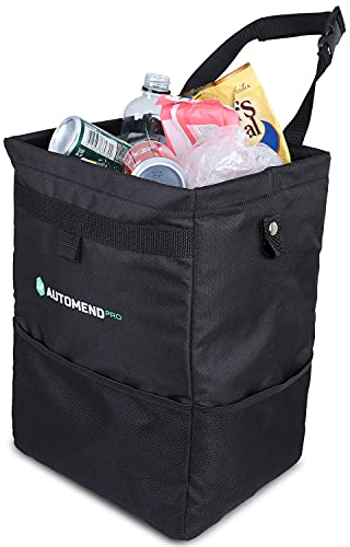 AUTOMEND PRO Bolsa de Basura para Coche de 25 L - Organizadores de Coches para Viajes | Bolsas de Basura Impermeables para Automóviles y Camiones | Papelera para Furgoneta | Accesorios para el Auto