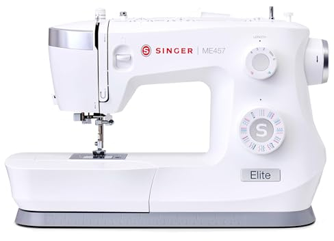 Singer ME457 Elite - Macchina Da Cucire Portatile Professionale con 32 Punti e 110 Funzioni, Macchina da Cucire Meccanica con Infila Ago Automatico, 1 Occhiello e Braccio Libero per Pelle e Quilting