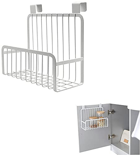 Sertay Küchenregal Zum Aufhängen, Kichenschrank Organizer, Hängekorb Metall, Hakenstück, für Küchenschranktüren, Badezimmertüren, Schranktüren, Büroaktenschränke (Weiß)