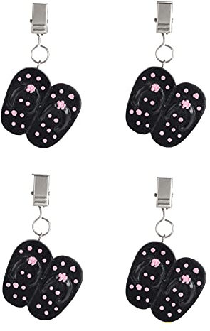 MIK funshopping 4er Set Tischdeckenbeschwerer mit Klemmkraft - Tischdecken-Gewichte - Ideal für den gedeckten Tisch (Sandalen schwarz)