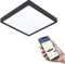 EGLO connect.z Smart-Home LED Bad-Deckenlampe Fueva-Z, L x B 28,5 cm, ZigBee, App und Sprachsteuerung Alexa, Lichtfarbe (warmweiß-kaltweiß), dimmbar, Alu Aufbauleuchte schwarz, IP44