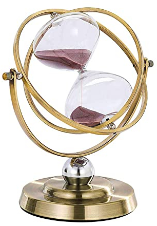 BAWAQAF Sablier Rotatif en Métal - 60 Minutes - Décoration de Bureau