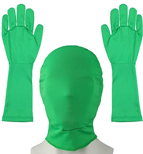 Chromakey Greenscreen Handschuhe Haube Chroma Key Handschuh und Haube Unsichtbare Effekte Hintergrund Chroma Keying für Greenscreen Fotografie Foto Video Film Machen