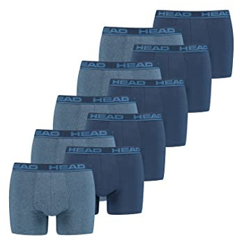 HEAD Herren Basic Boxer Pant Shorts Unterwäsche Unterhose 10 er Pack, Farbe:003 - Blue Heaven, Bekleidungsgröße:L