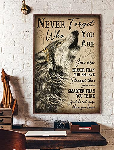 Wolf-Poster, Wolf, Wolf, Wolf, Wolf, Wandkunst, Poster, niedliches Schild, Metall-Blechschild für Zuhause und Küche, Bar, Männerhöhle, Café, Garage, Wanddekoration, 30,5 x 20,3 cm