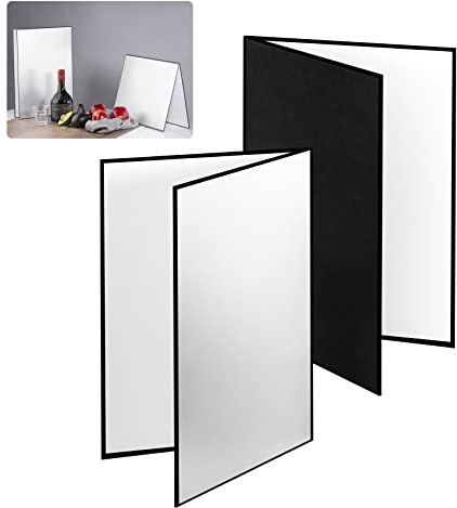Selens Reflektor Cardboard 3-in-1, Fotografie Food Background Reflector Cardboard 29,7X42cm A3 Faltender Licht Diffusor Brett 2 Stück für Foto Essen Produkt Fotograf Shooting Silber/Weiß/Schwarz