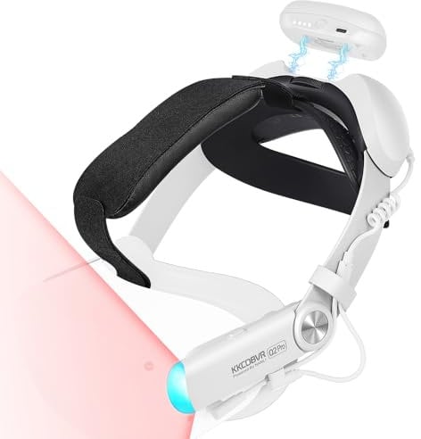 KKCOBVR IR Battery Elite Head Strap with 10000mAh Power Pack Compatible with Meta/Oculus Quest 2 Accessories, Buit-in Ir Illuminator for Quest2 Tracking in Dark