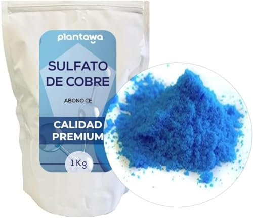 Sulfato de Cobre 1kg, Cobre para Plantas, Sulfato de Cobre Mojable, Plantas, Eliminar Verdin Piscinas, Cobre para Olivos, Piscinas,Sulfato de Cobre Piedra