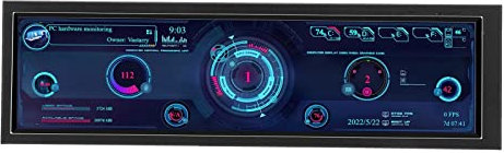 Wakects Monitor PC CPU da 8,8 pollici, IPS USB tipo C Screen AIDA64, monitor dati CPU PC, display sensore di temperatura per RPi, Linux, System