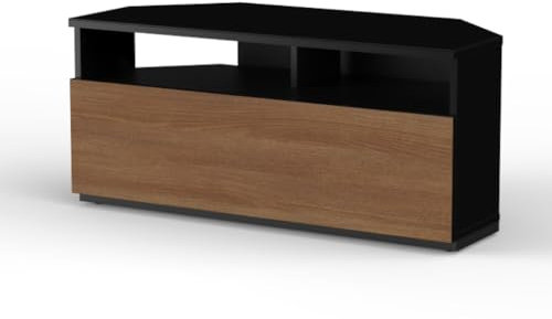 RO&CO Sonorous - Mueble TV para Esquina Ref. TRD-100 Nwalnut (100 cms de Ancho). Negro/Nogal
