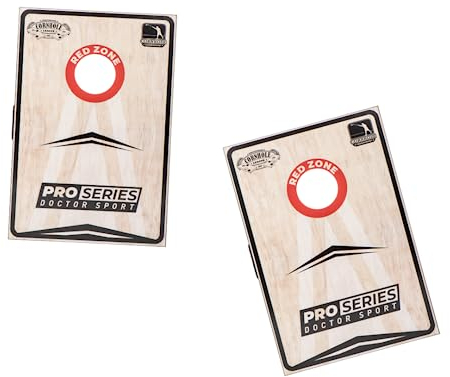 Cornhole Professional - 1x Brett - 120x60 cm – Offizielle 15x15 cm große Bean Bags – in Tragetasche – Red Zone Original - Cornhole League 1883 (2X Brett - 16 Bean Bags)