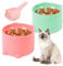 Heyu-Lotus Raised Cat Bowl With Stand - Tilted Elevated Slow Feeder, Ergonomic Feeding Dishes for Food and Water