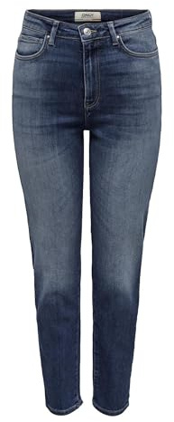 ONLY Female Straight-Fit Jeans ONLEMILY Hohe Taille Gerade geschnitten Knöchellang Jeans