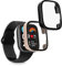 kwmobile 2x Custodia Rigida Smartwatch Compatibile con Xiaomi Redmi Watch 3 Active Cover - Case Vetro Temperato Orologio Fitness - nero/rosa antico