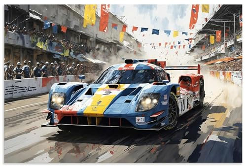 ARTland Wanddeko Wandbild Alu Verbundplatte für Innen & Outdoor Bild 90x60 cm Auto Sportwagen Rennwagen Rennen Sport Daytona Sebring U5DC